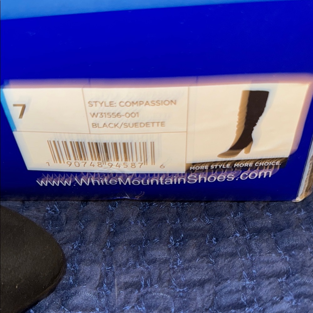 White Mountain Black Suedette Knee-High Boots